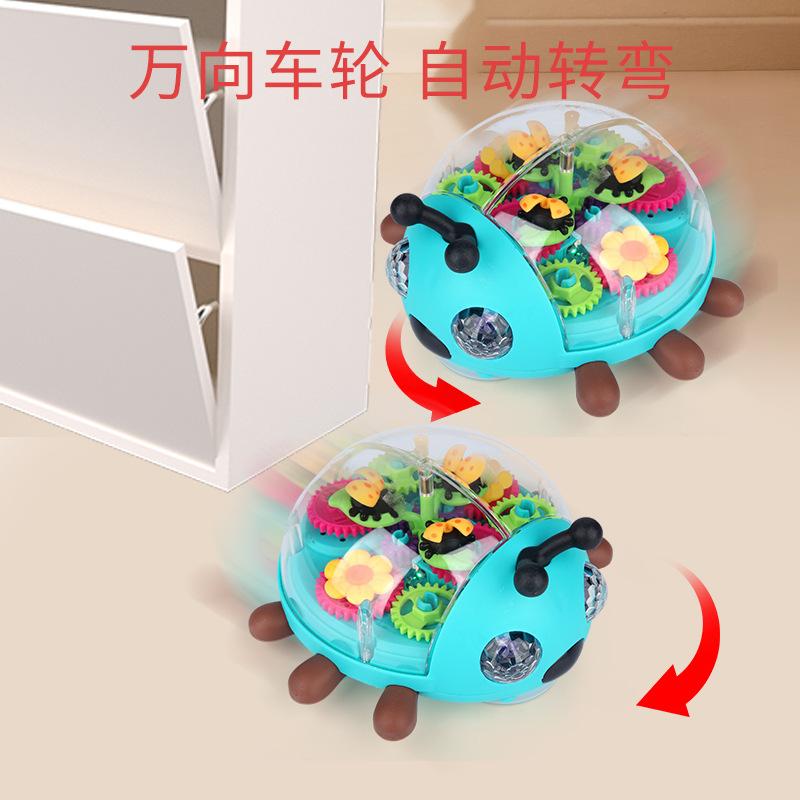 Electric Gear Beetle Universal Walking Music Light Insect Toy Children's Puzzle