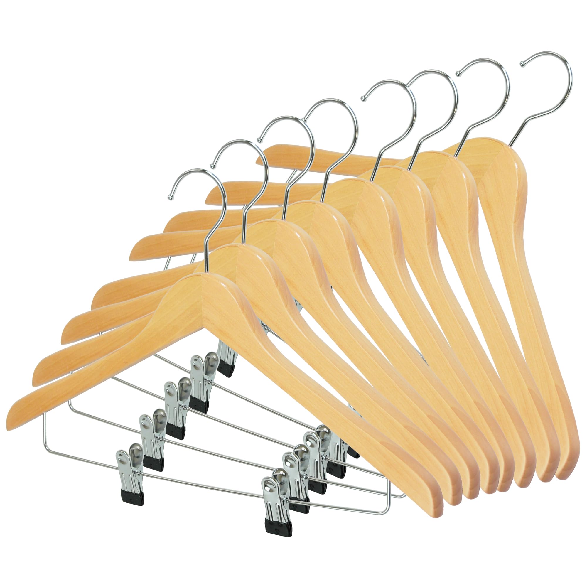 

18mm with a Premium Textured with Choose Your Number of Hangers Slim Domestically NEEDS-itWooden Hangers, Thick, Finish, Clips, (8-Pack), Design,