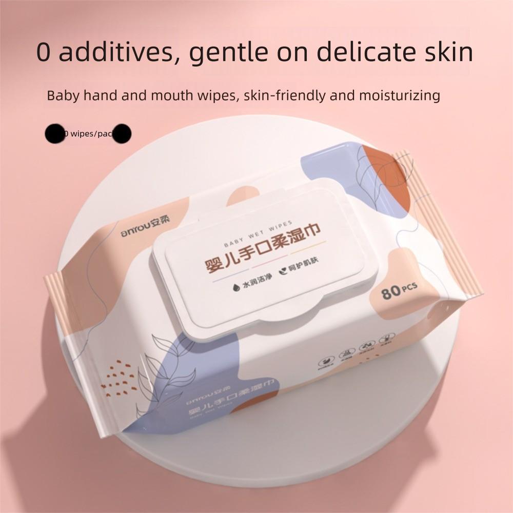 80 unidades/bolsa Toallitas húmedas para bebé multiusos Toallitas limpiadoras de textura suave Limpieza para niños