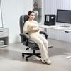 Office Chair with Massage Function, Height-Adjustable Desk Chair with Reclining Backrest, Padded, Rolling, Grey