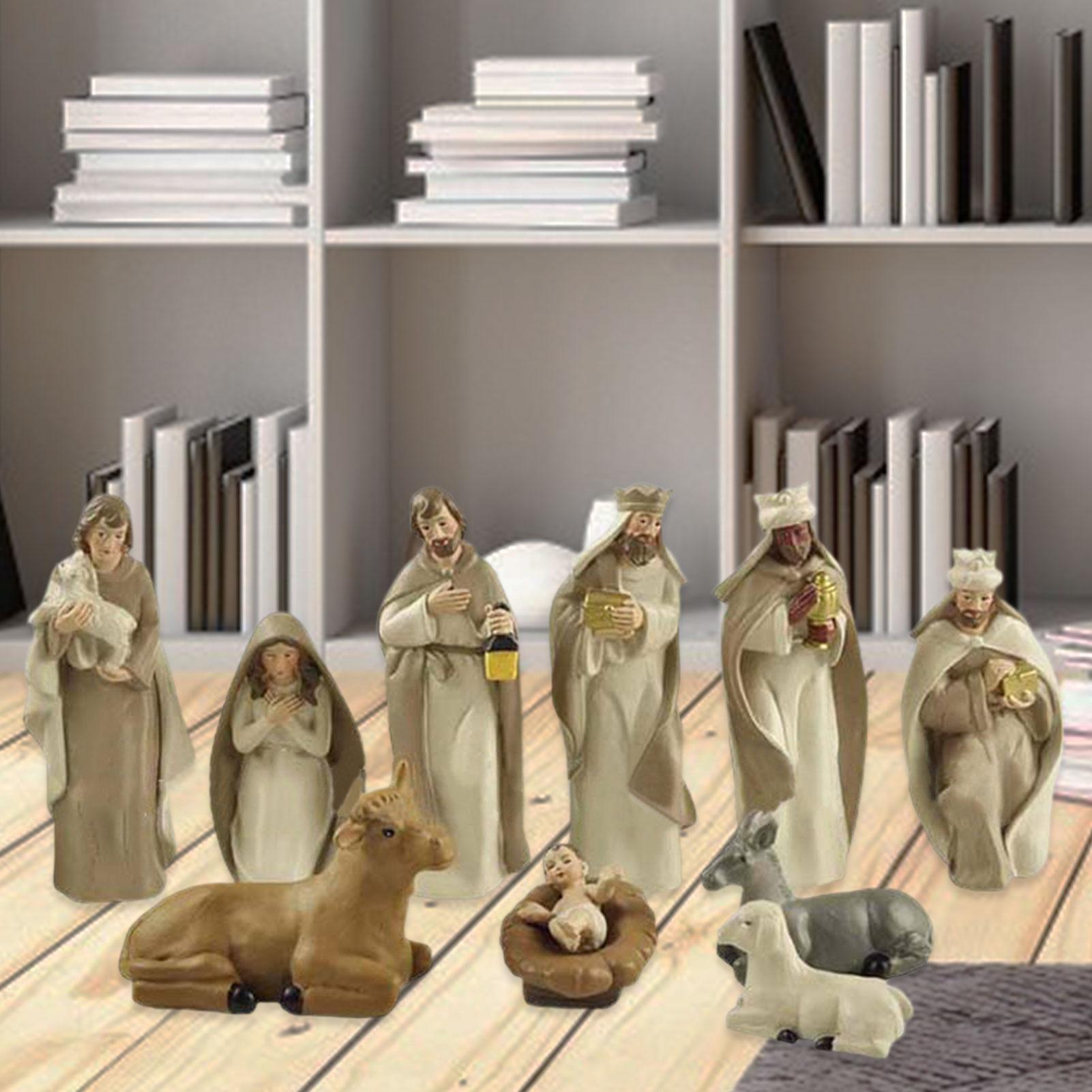 

Christmas Nativity Figurines Resin Tabletop Nativity Scene Figures Small Christmas Figurines Decor for Living Room Bookshelf Pan China Mainland