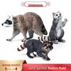 Children's Static Wild Animal Model Toy Set: Raccoon & Panda