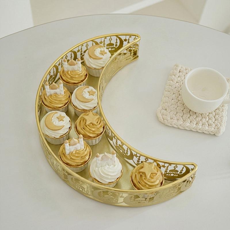 Eid Mubarak Food Plate Moon Star Shaped Snack Candy Storage Box For Ramadan Table Decor Islamic Muslim Party Supplies