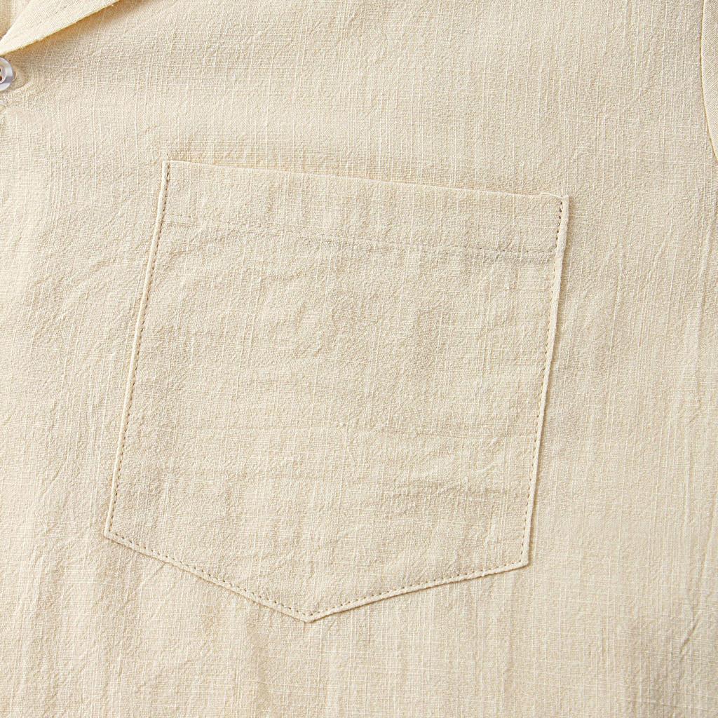 Men's 2026 Summer Cotton-Linen Short-Sleeve Casual Cardigan Shirt