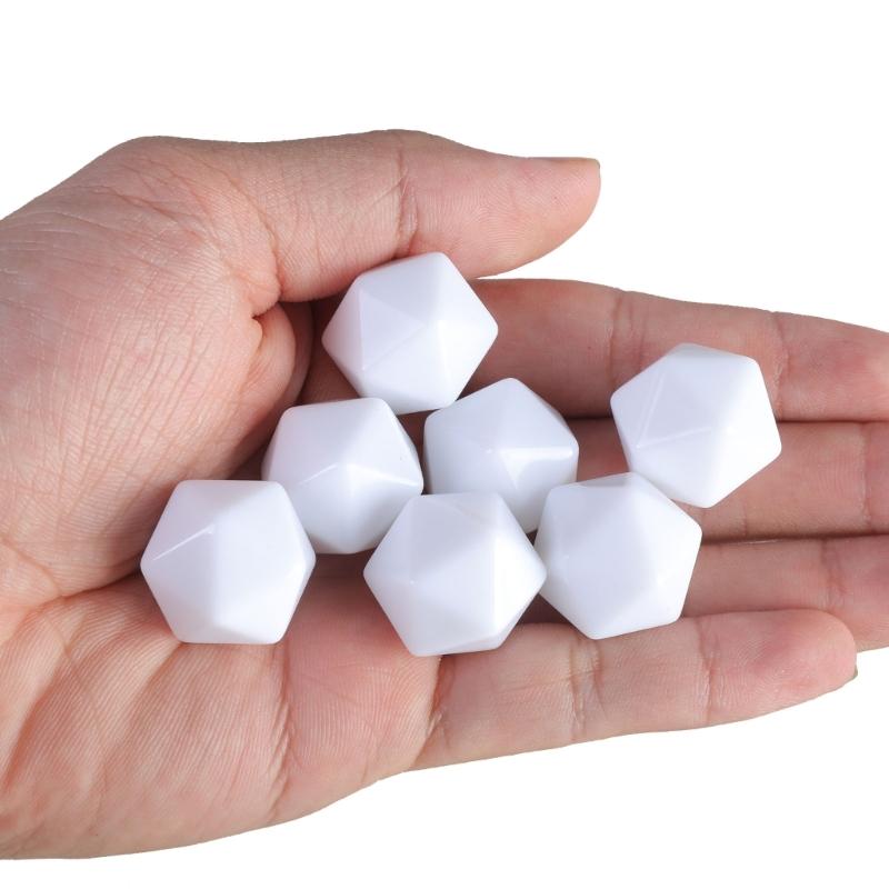 7 Pezzi Dadi Vuoti Bianchi 20mm Dadi Acrilici con Superfici Lisce Dadi a 20 Facce per Giochi da Tavolo e Insegnamento Facili da Usare