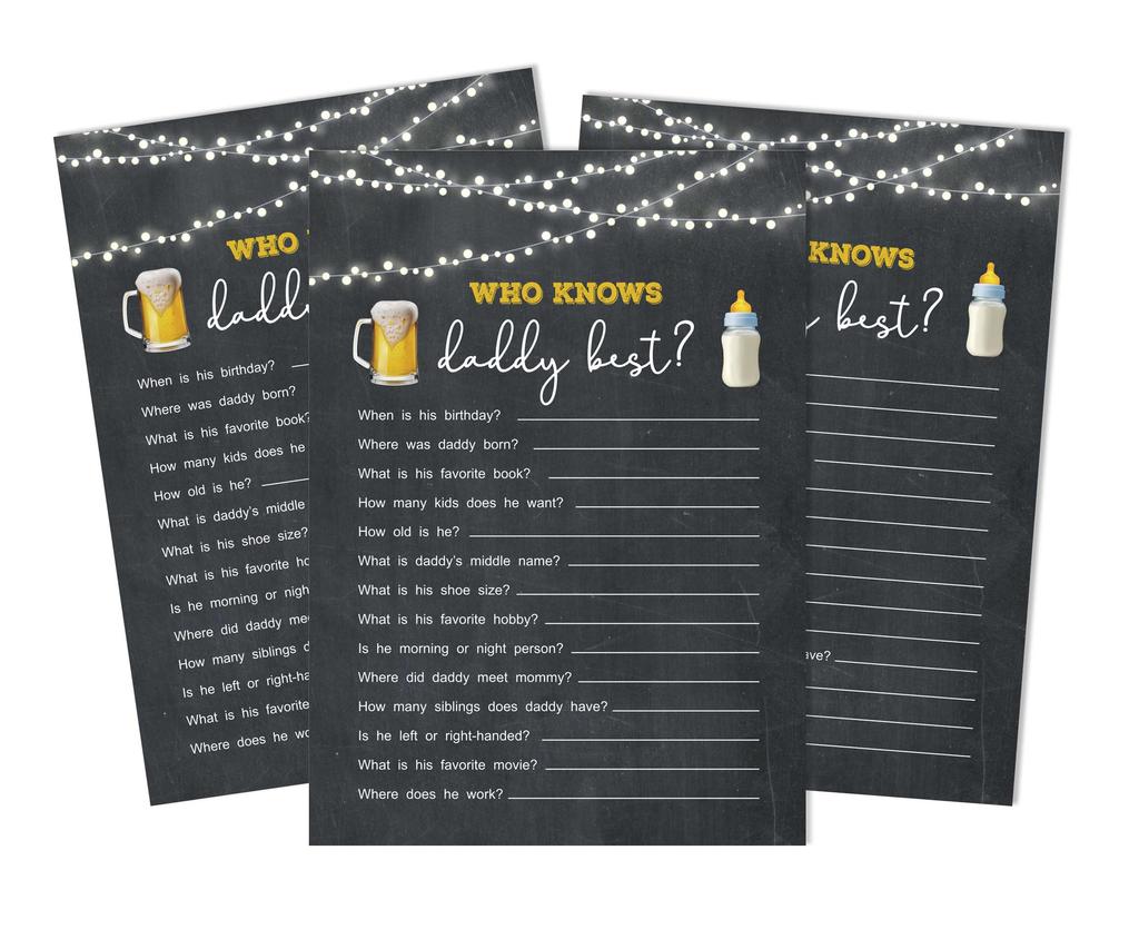 Inkdotpot A Baby Is Brewing Who Knows Daddy BestA  Baby Shower GameA  Cards-FunA  Activity Cards Set Of 50A  Gender Neutral Party
