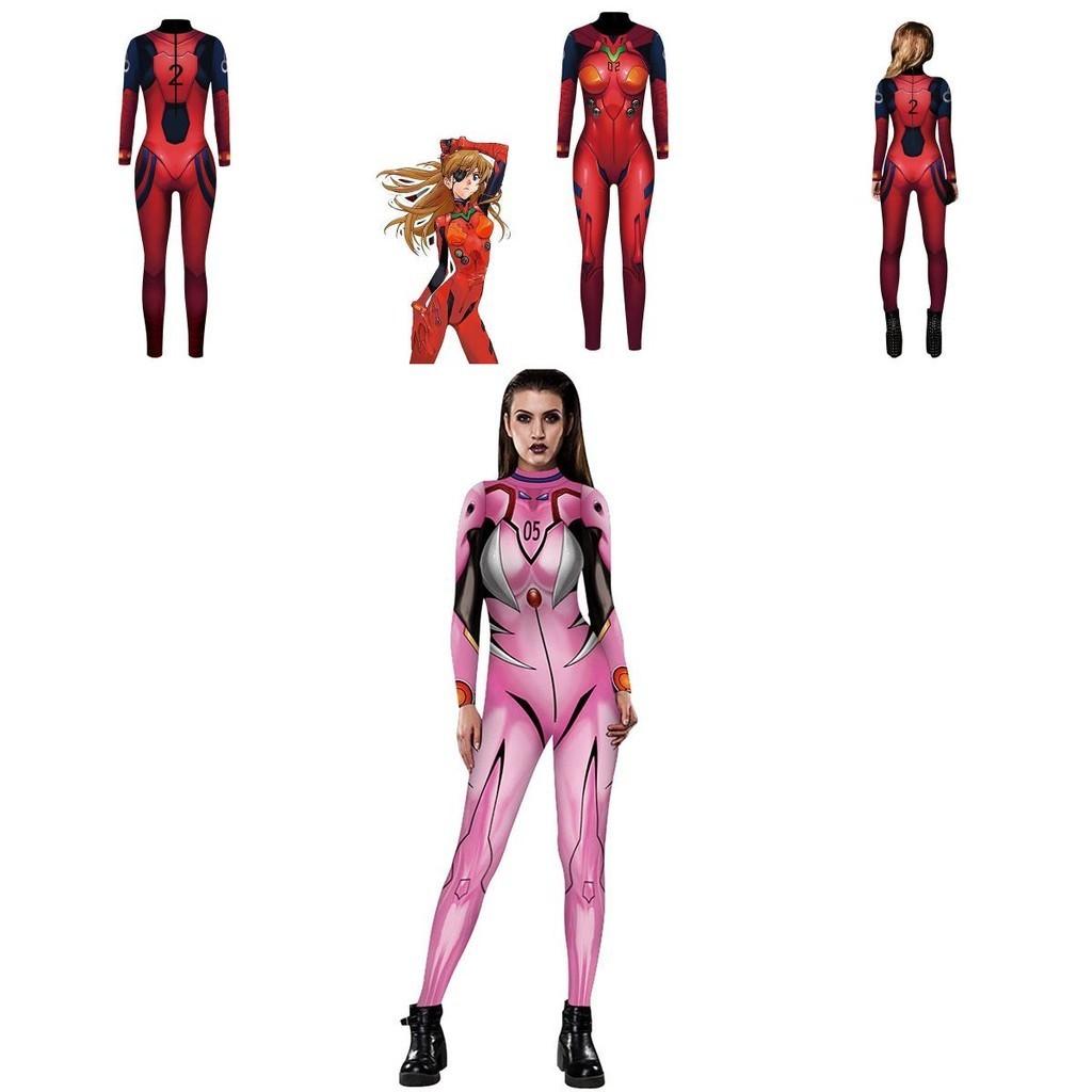 Stunning Eva Neon Genesis Evangelion Asuka Langley Zentai Tights Bodysuit Cosplay Costume For Women