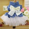 Spring and Summer DogPet Cat Clothing and Supplies Cat Denim Skirts Spring and Summer Dog Clothing