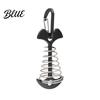 Aluminum Alloy Deck Pegs Spring-Loaded Fish Bone Tent Peg Stake with Portable Accessories Carabiner Windproof Rope Buckle for Outdoor Camping Fixing