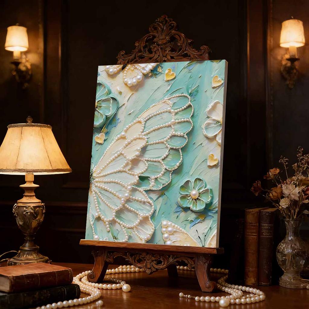 DIY Pearl Painting Set Wings Pattern Home Decoration Handmade Sticky Diamond Creative Canvas Pearl Art Painting Crafts Perfect Gift