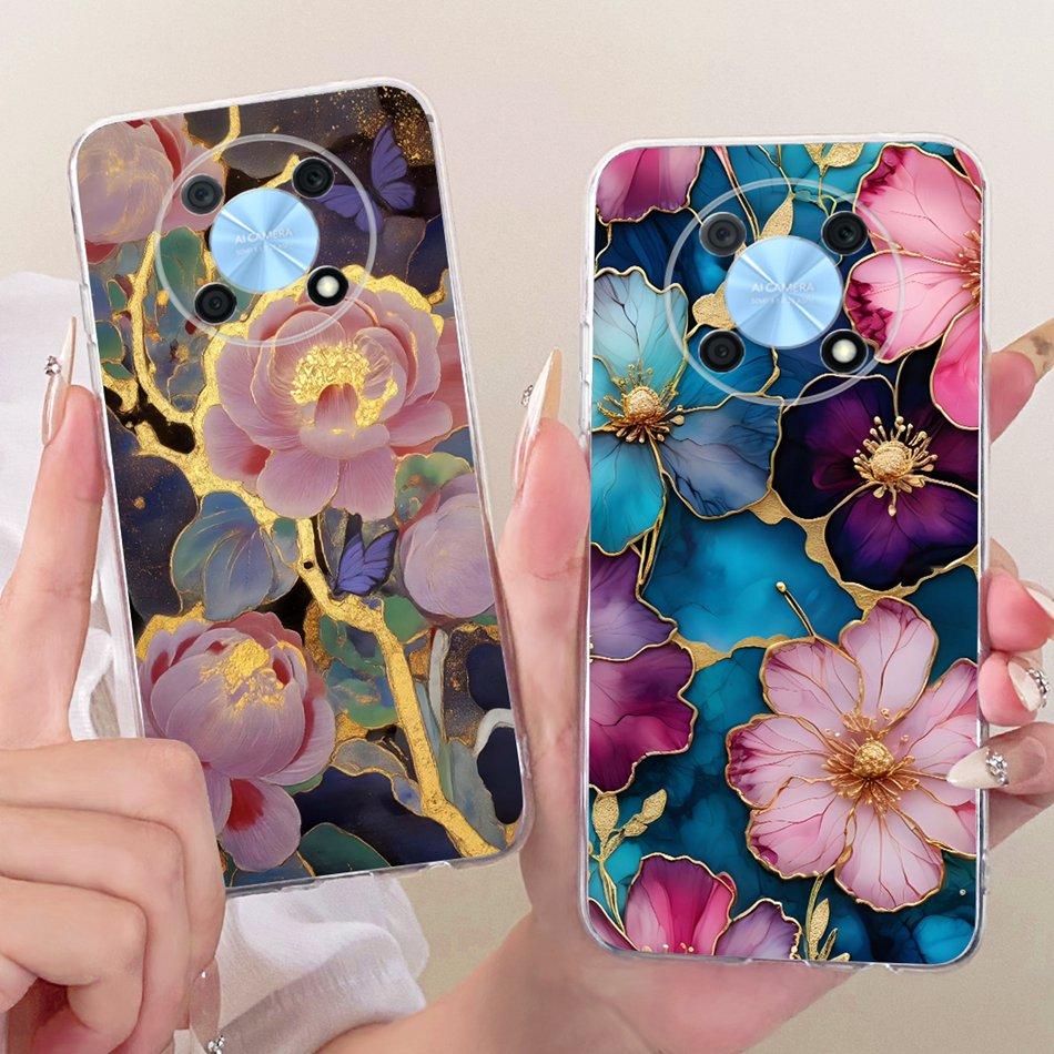 For Huawei Nova Y90 Y91 Cute Flower Butterfly Cat Painted Case For Huawei NovaY90 NovaY91 Soft Silicone TPU Phone Cases