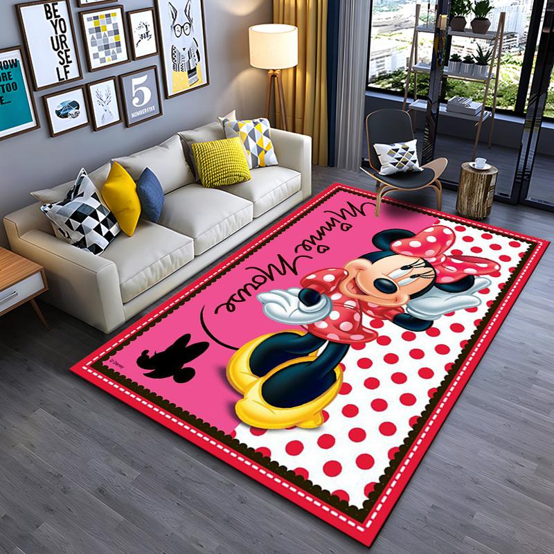 Best Seller Mickey Minnie Theme Cartoon Rug Bedroom Living Room Anime Carpets for Boys Girl Room Floor Mat Decor Non-Slip Rug