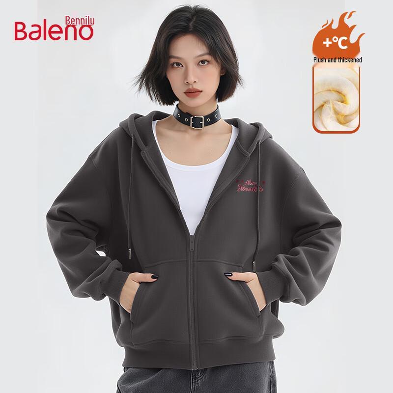 Baleno Women's Heavyweight Fleece-Lined Hooded Zip Jacket