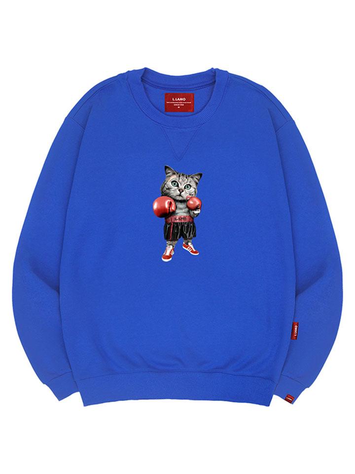 Ellamo Boxing Cat Sweatshirt Unisex Plus Size S~4Xl (Type B)