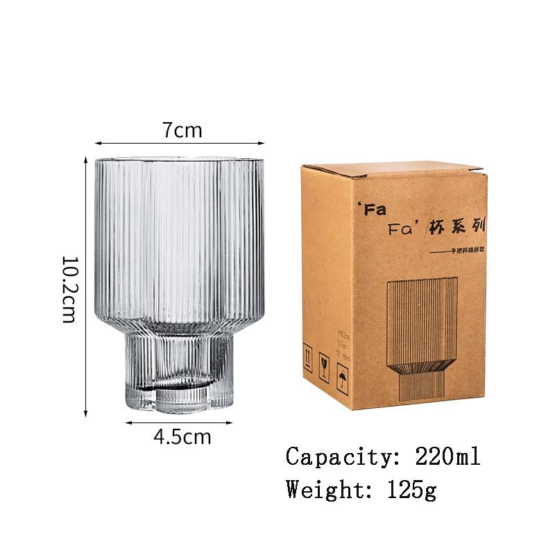 

Modern Vertical Glass Water Cup Set - Cold Beverage Bottle Home Kettle for Coffee Milk Juice Simple Design for Cold Drinking