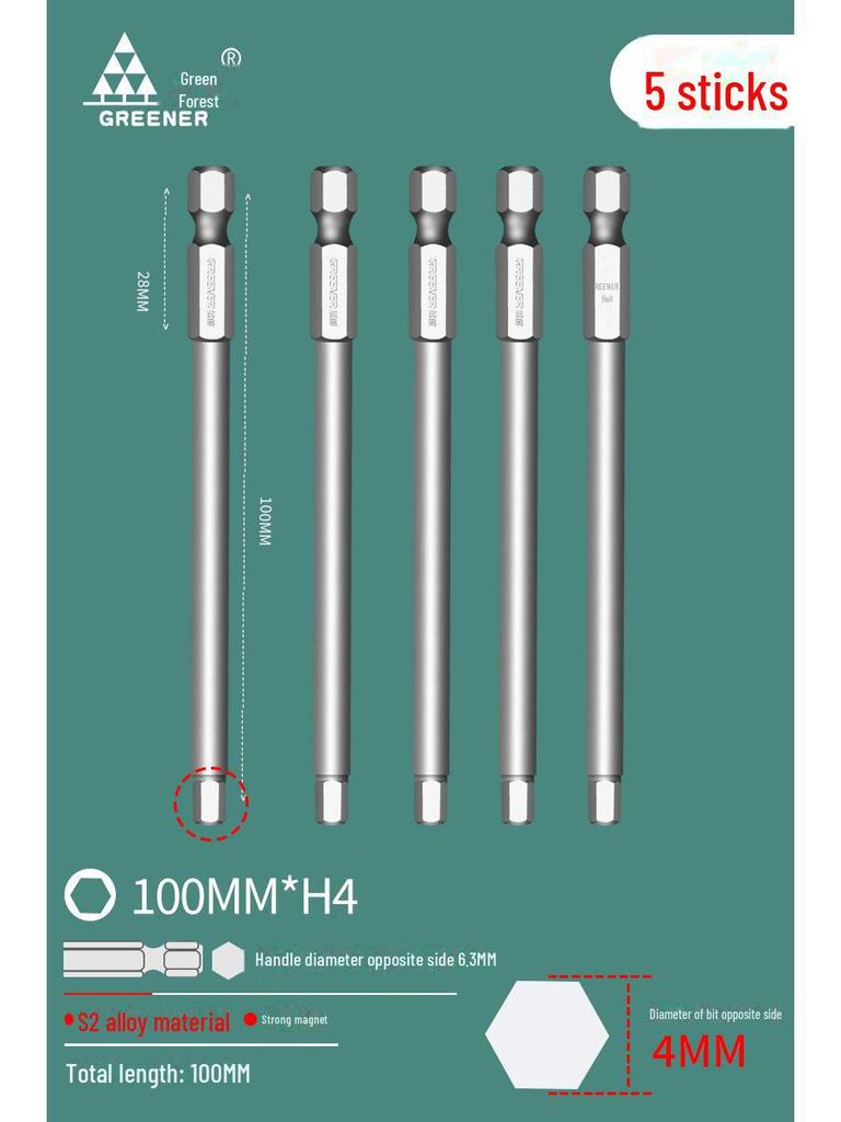 Green Forest Tungsten Steel Hex Wrench & Drill Set with Magnetic Hex Head