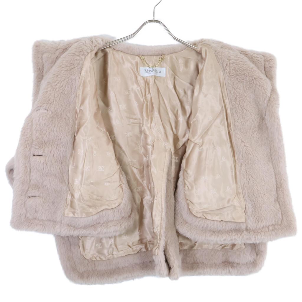 Max Mara In Good Condition, Genuine Japanese Product, 23473601376, Alpaca X Wool X Silk Teddy Bear Cape Poncho, Short Coat SM Sand beigeUsed
