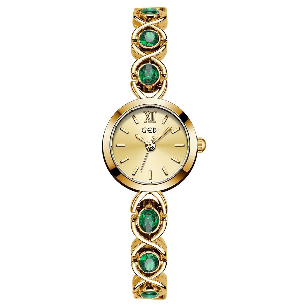 Retro Round High-Value Watch Women'S Light Luxury Fashion High-End Sense Small And Exquisite Quartz Watch