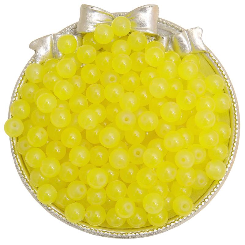 Bracciale con Perle Rotonde in Vetro Gelatina Pittura Imitazione Giada Perline Sfuse Perline Smaltate Accessori Ciondoli Fatti a Mano per Collane Fai da Te