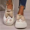 Summer Women Slippers Platform Bow Decoration Clogs Garden Shoes Comfortable Beach Sandal Chunky Slippers Soft Slides For Female