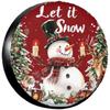 Let It Snow Snowman Deer Spare Tire Cover Waterproof Universal Fit for Trailer RV SUV Camper