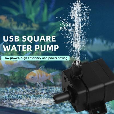 משאבה קטנה USB 5V שקטה במיוחד 120 ליטר/שעה משאבת מים ביתית מיני שקועה למיכל גידול דגים, מזרקה, בריכה, אקווריום
