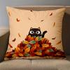1 Pieces Black Cat Among Autumn Leaves Decorative Throw Pillow Polyester pillowcase sofa decorative cushion cov Headboard Pillow
