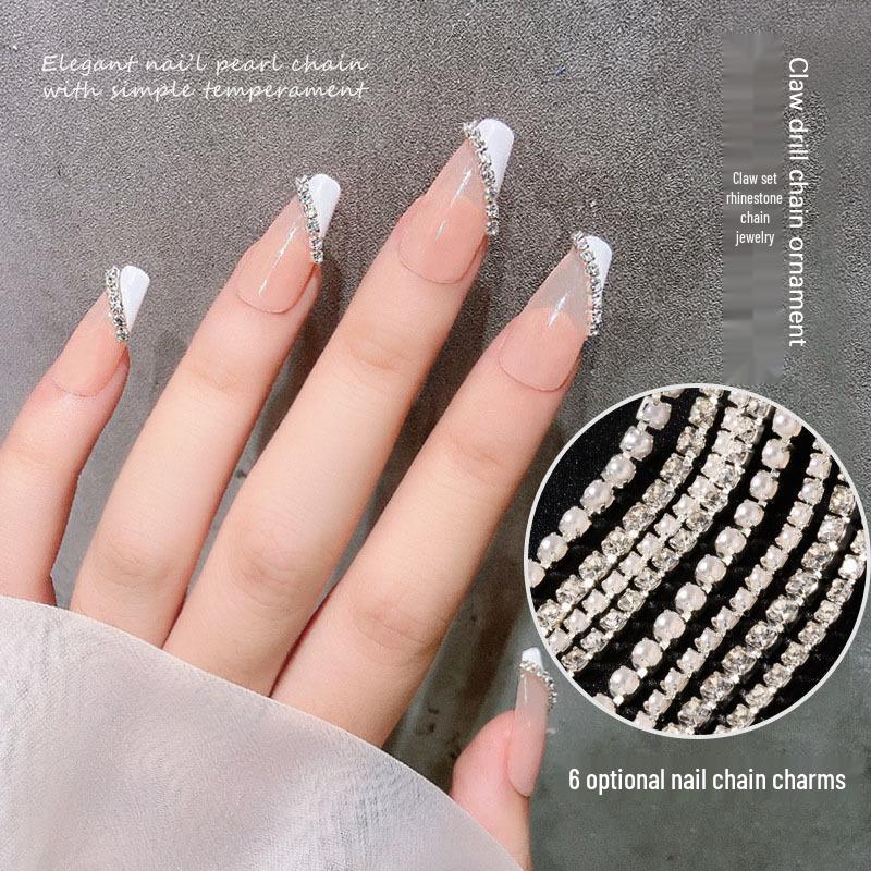 

Japanese Claw Rhinestone 3D Chain DIY Nail Decor in AB Color