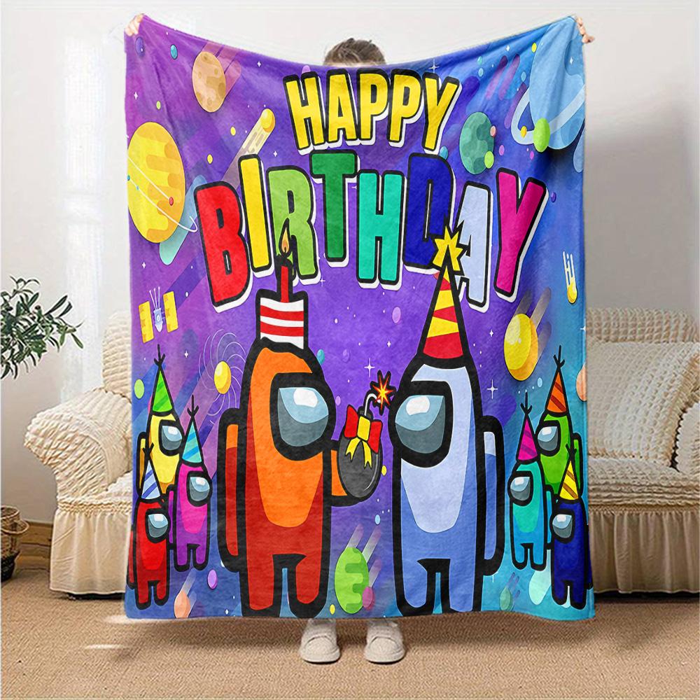 1pc Blanket - Among Us Print Design,Lightweight Blanket for Sofa,Bed- Soft &Warm,Gift for All Seasons