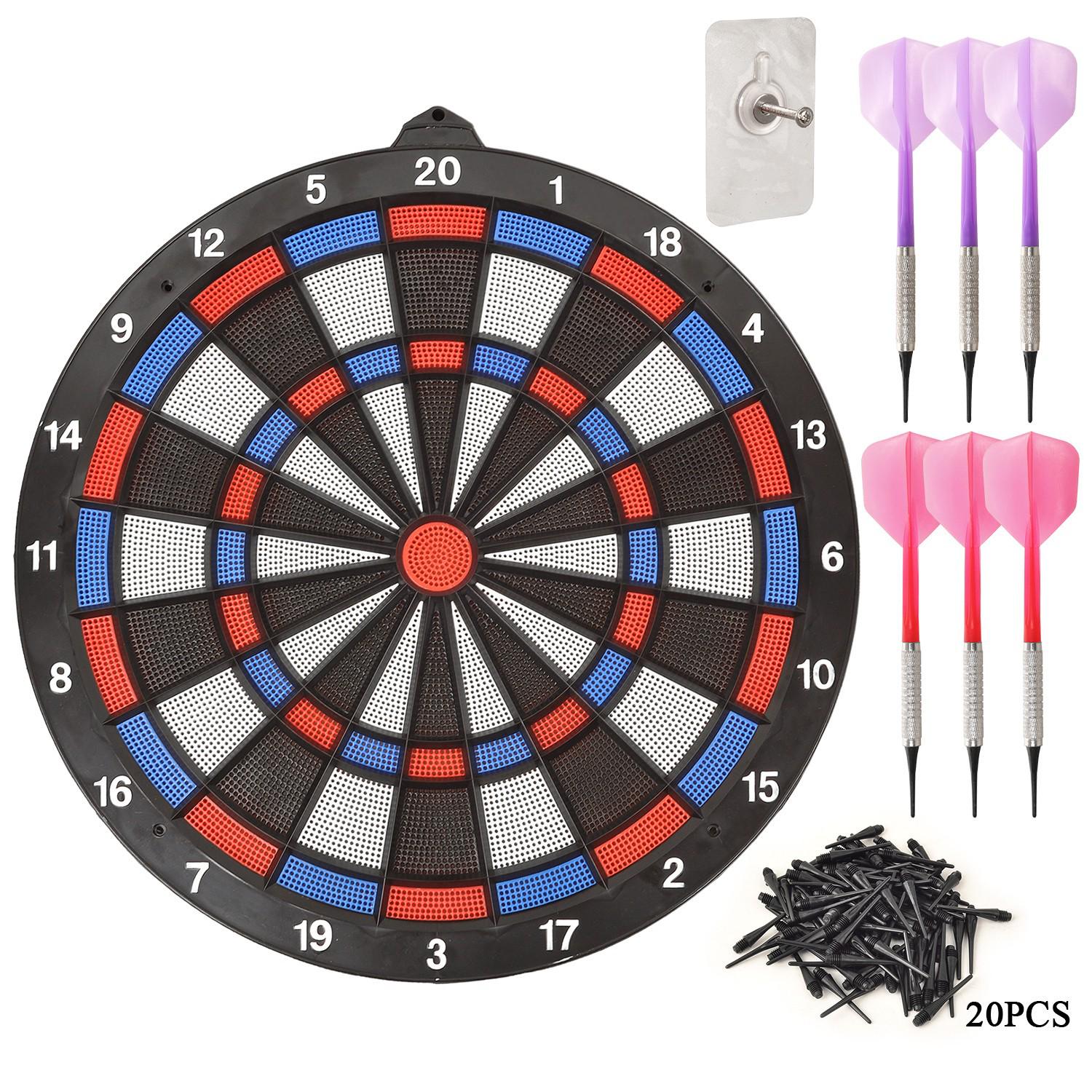 Dongye 18  Soft Tip Safety Dartboard Set with Six Darts