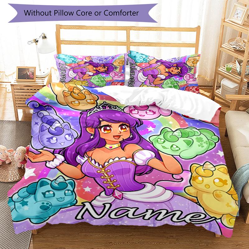 Set Biancheria da Letto Aphmau Personalizzato con Nome 3 Pezzi Copripiumino Chiusura Include 1 Copripiumino & 2 Federe per Tutte le Stagioni Decorazione Camera da Letto
