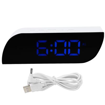LED Digital Clock 1224 Hour Conversion Adjustable Brightness Bedside Alarm Clock GHY-0801Blue