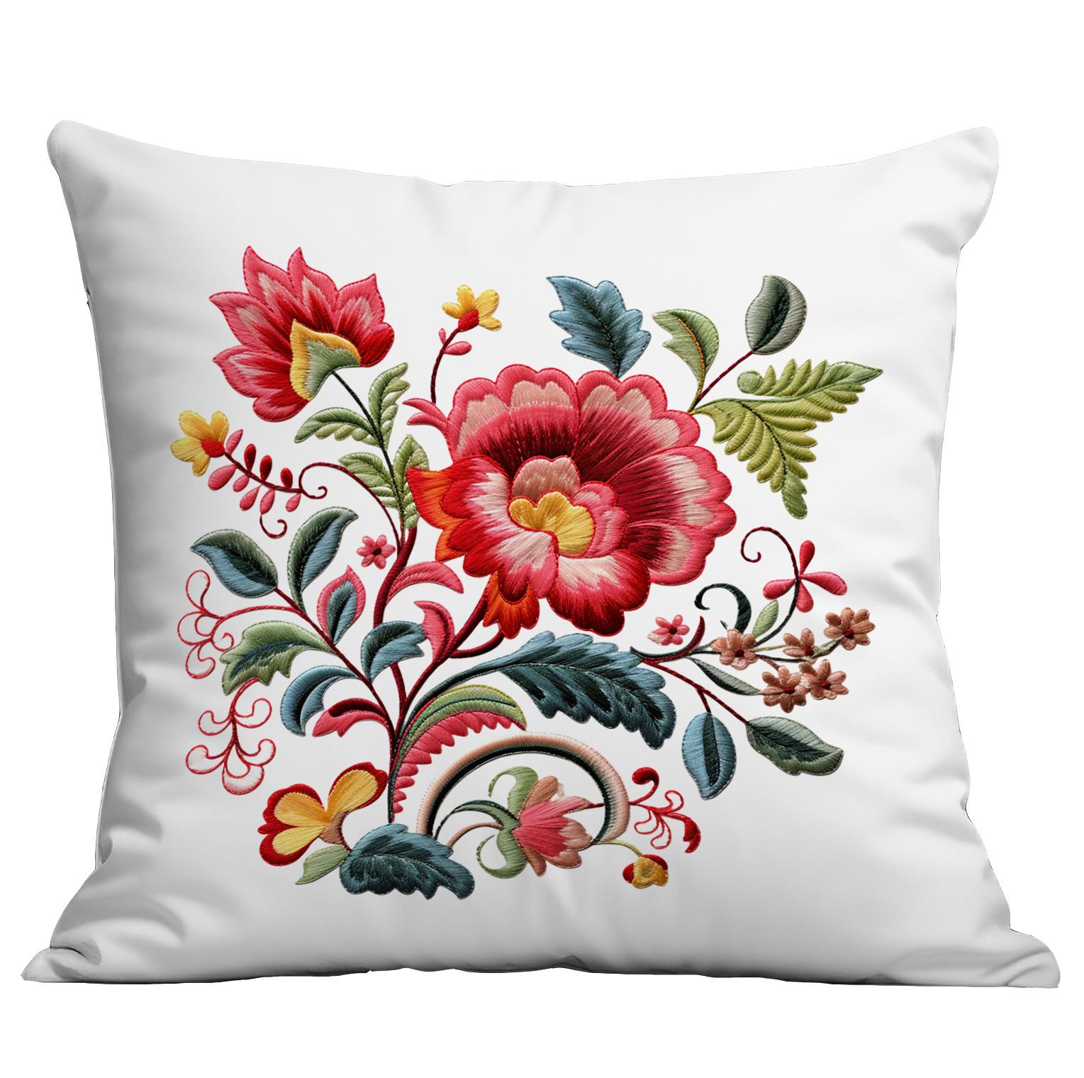 

Весенняя и Летняя Наволочка с Имитацией Вышивки Цветы Домашняя Диванная Гостиная Наволочка Новый Стиль Наволочка 45 * 45Cm