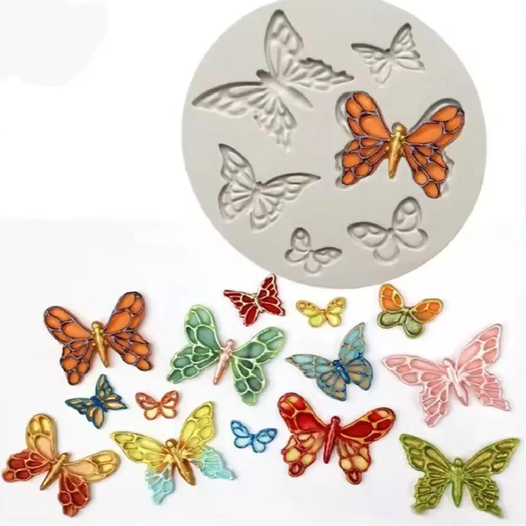 1pc-Butterfly Shape Fondant Cake Silicone Mold Biscuits Pastry Mould Ice Cube Chocolate Candy Molds Cake Decoration Baking Tool