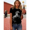 Women's T-shirt 3D Pattern Printed Casual Short Sleeved O-Neck Top Fashionable Street Women's Clothing