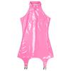 Club Dresses for Women Sleeveless Mini Dress Lingerie Glossy Patent Leather Bodycon Dress with Garter Clips