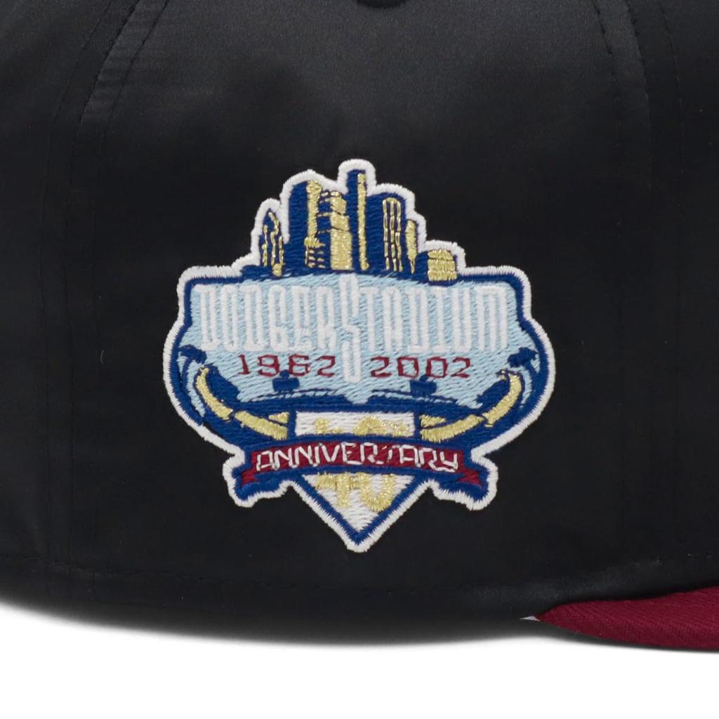 New Era 59FIFTY Los Angeles Dodgers ONSPOTZ LA Satin 7 59Fifty Up Side Down Side MLB Los Angeles Dodgers Cap, Exclusive, Black/Red, 1/8 Scale, Patch,