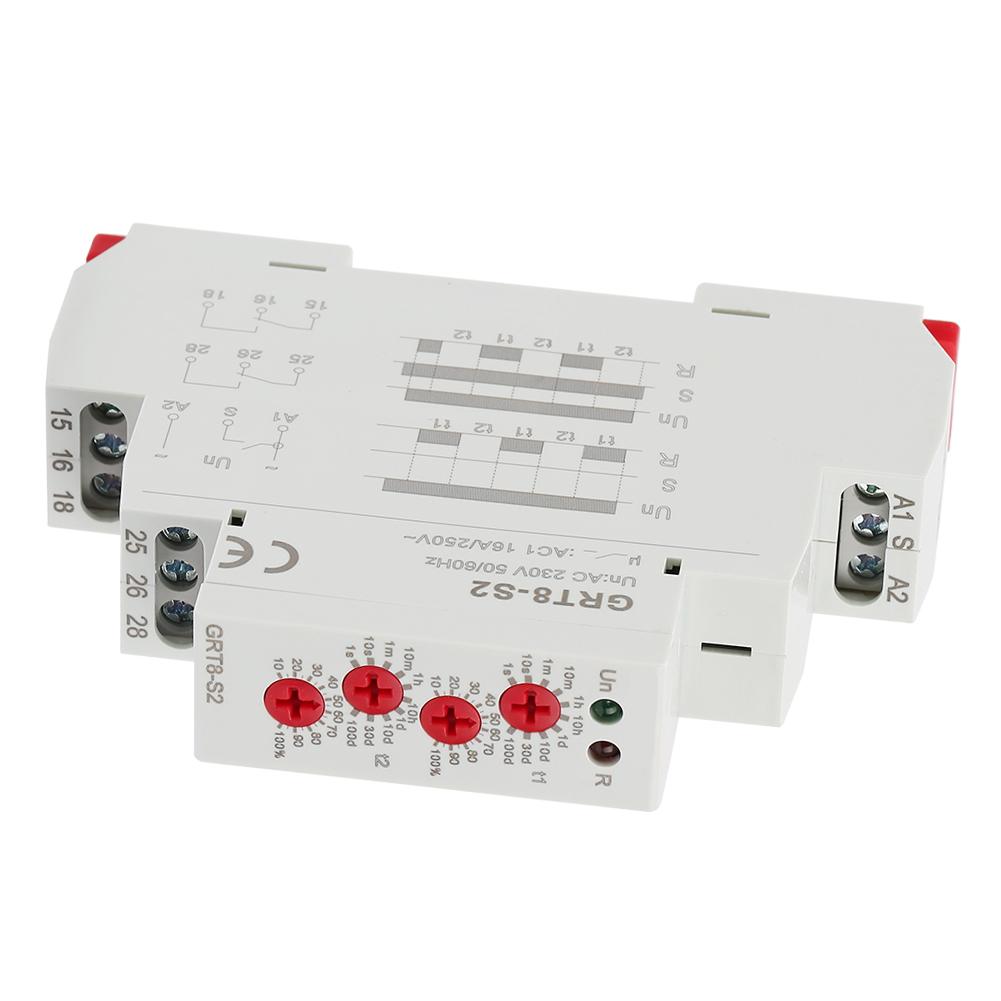 GRT8   Asymmetric ONCelsiusOFF Cycle Timer, AC 220V Delay Control Time Relay, Super Wide Range, S A1 Short Circuit  ing Modes, Compact Size