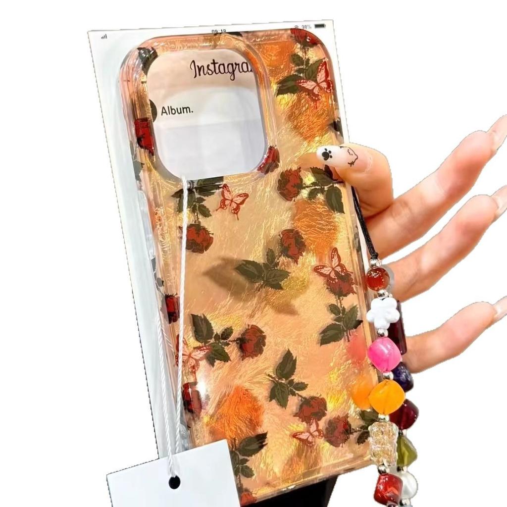 Róża Pasuje do Iphone16promax Etui na telefon komórkowy Apple 15 Wzór lodowcowy 14pro Świeży kwiatowy 13