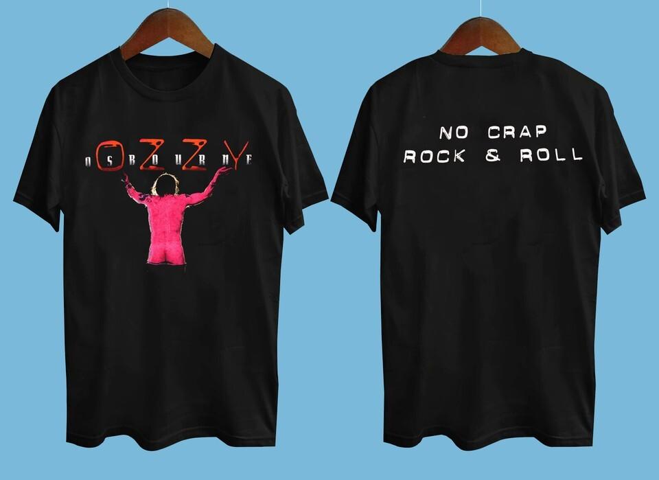 Ozzy Osbourne No Crap Rock amp Rol 2 Side Black All Size Shirt HE1198 Unisex T-Shirt S