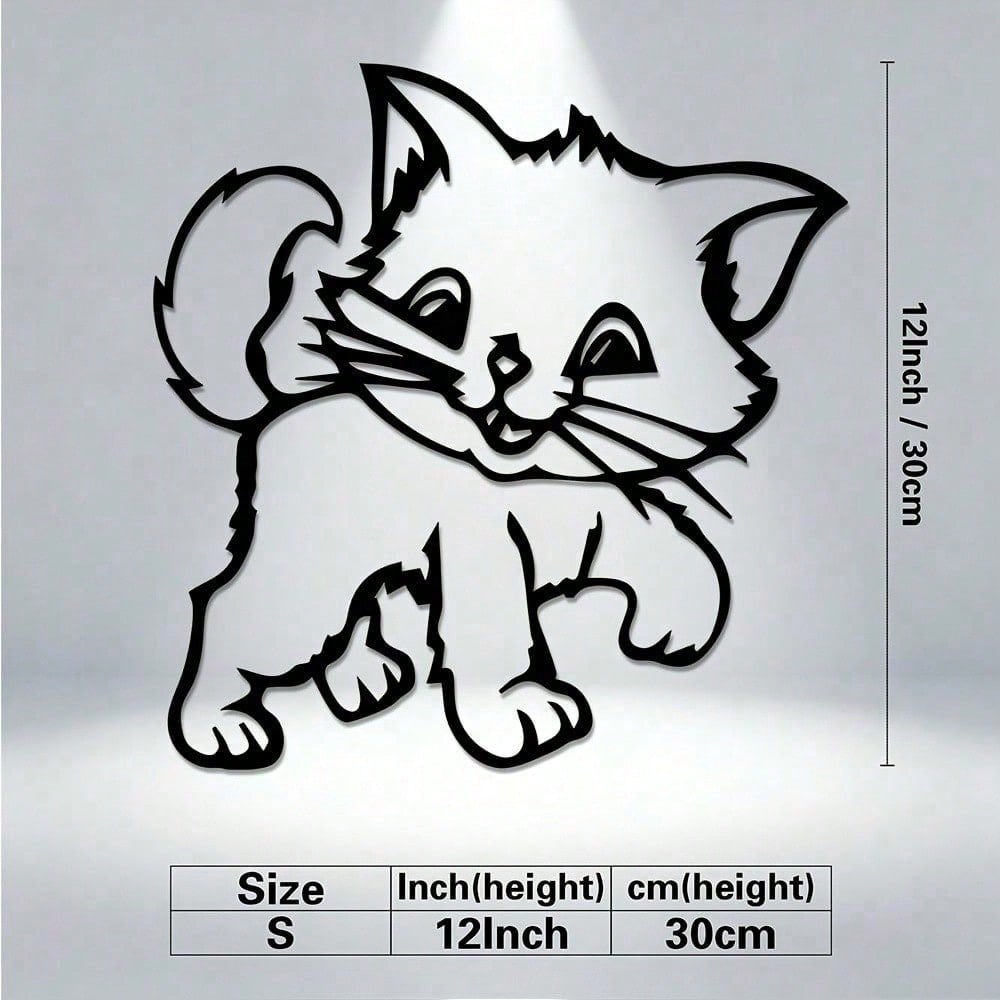 Vintage Metal Wall Art Cat Silhouette Sculpture Home Decor Gift