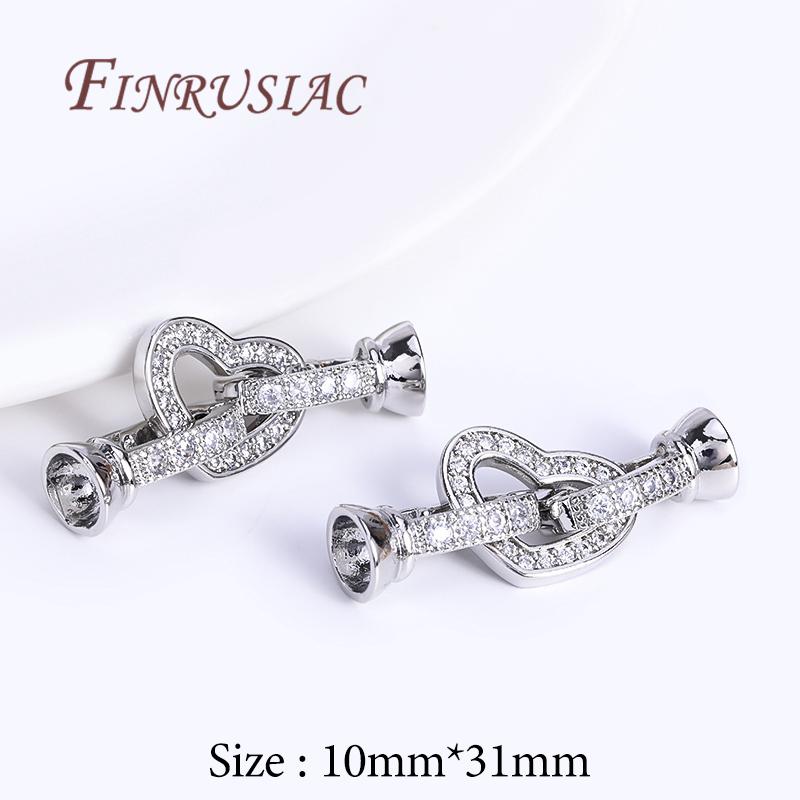 18K Gold Plated Brass with Zircon Clasps For Jewelry,Fasteners For Bracelets Connectors,Accessories DIY Jewelry Making Supplies