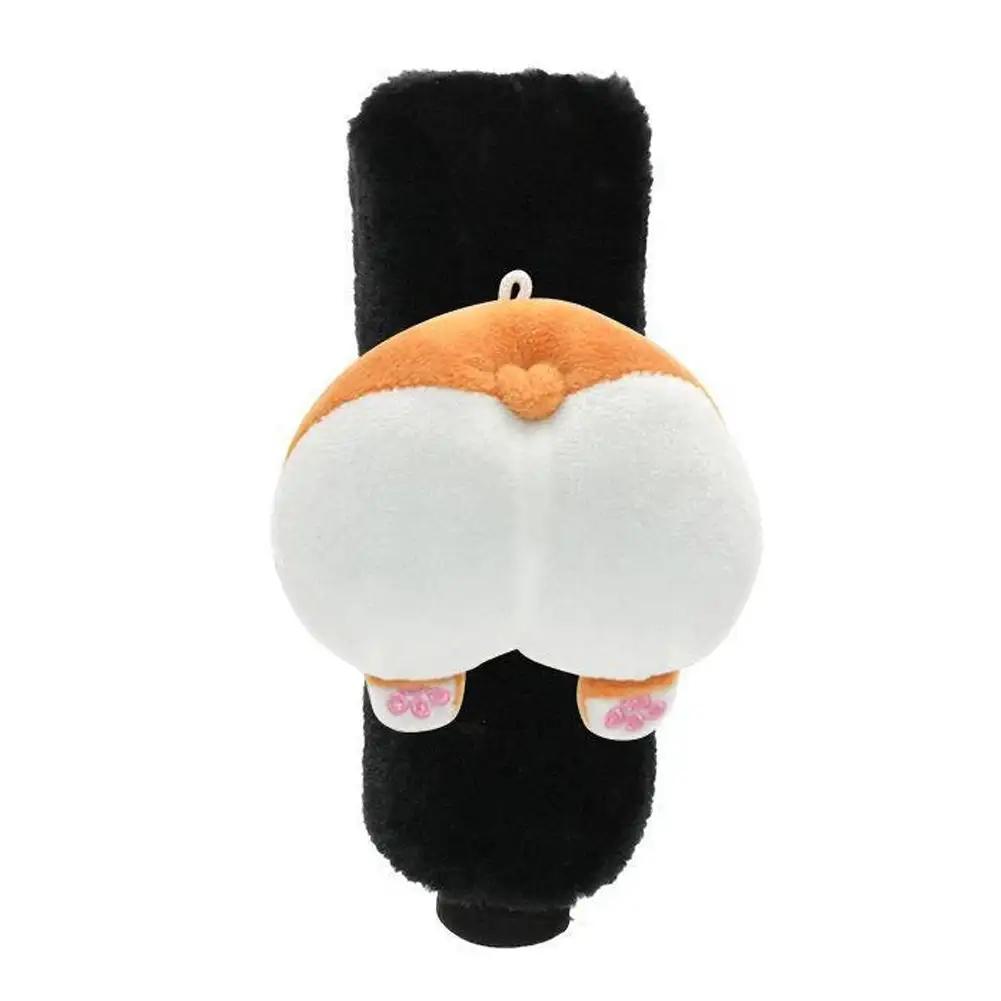 Cute Cartoon Car Gear Shift Cover Soft Plush Auto Shifter Hand Brake Case Seat Belt Rearview Mirror Cover Car Accessories