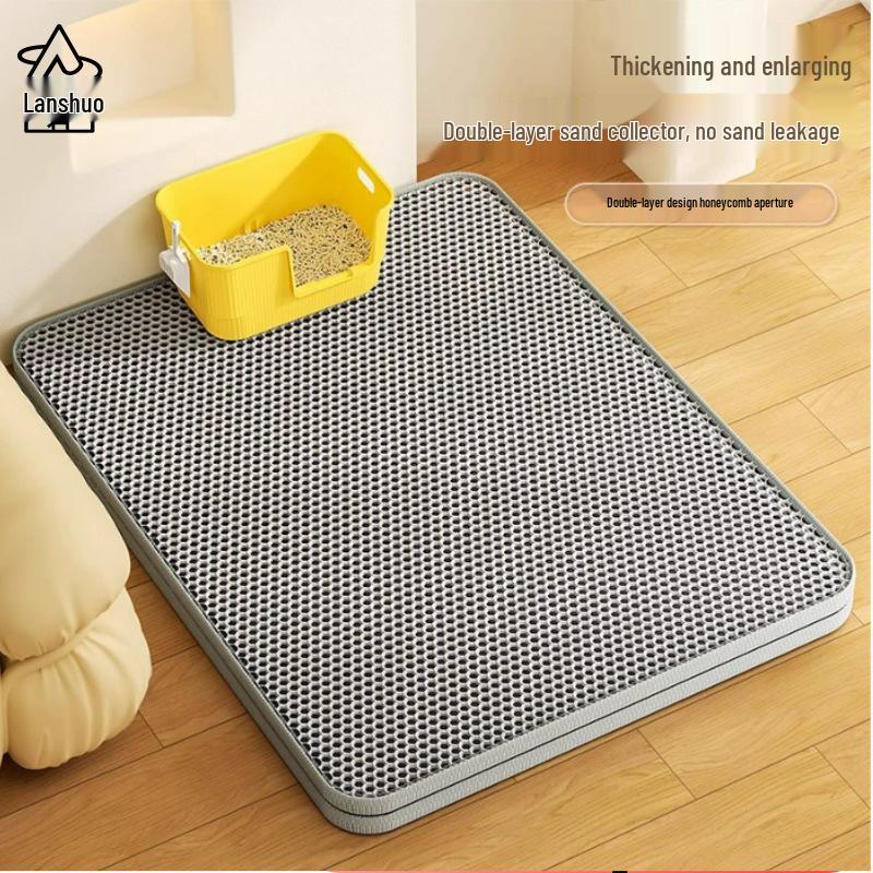 Eva Double Layer Extra Large Cat Litter Mat - Prevents Litter Tracking & Controls Mess