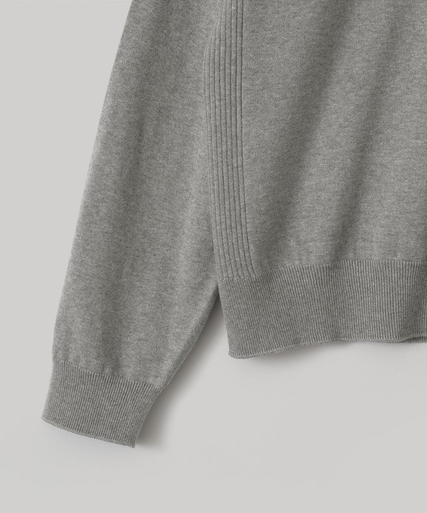 ANOTHER OFFICE Whole Garment Crew-Neck Knit (Heather Gray)