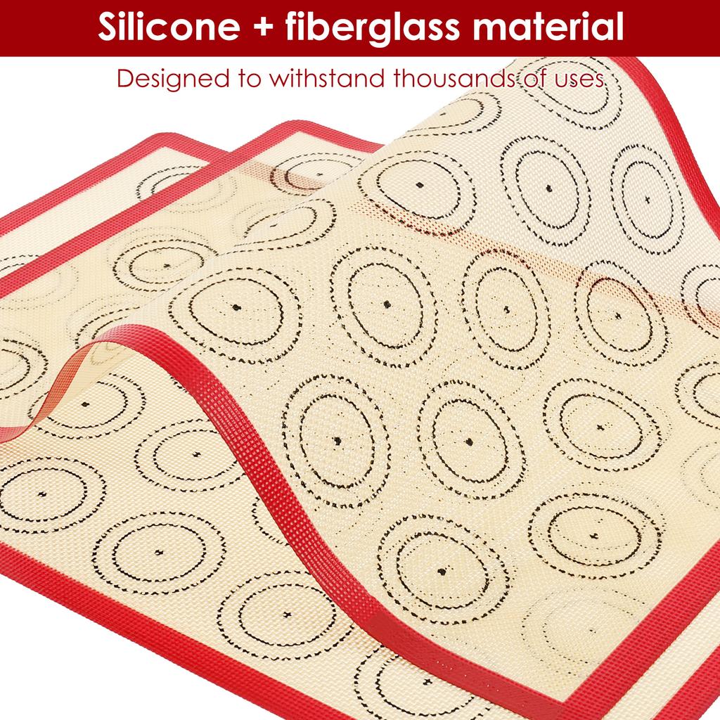 Macaron Silikon Bakmatta Non-Stick Ugnsplåtsfoder Bageriverktyg Kaka Ugnsunderlägg för Kaka /Bröd/ Macaron Baktillbehör