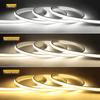 Fireproof Silicone LED Neon Light Strip 220V EU Plug In Self-Adhesive Even Glow COB LED Tape For Room Kitchen Outdoor Garden