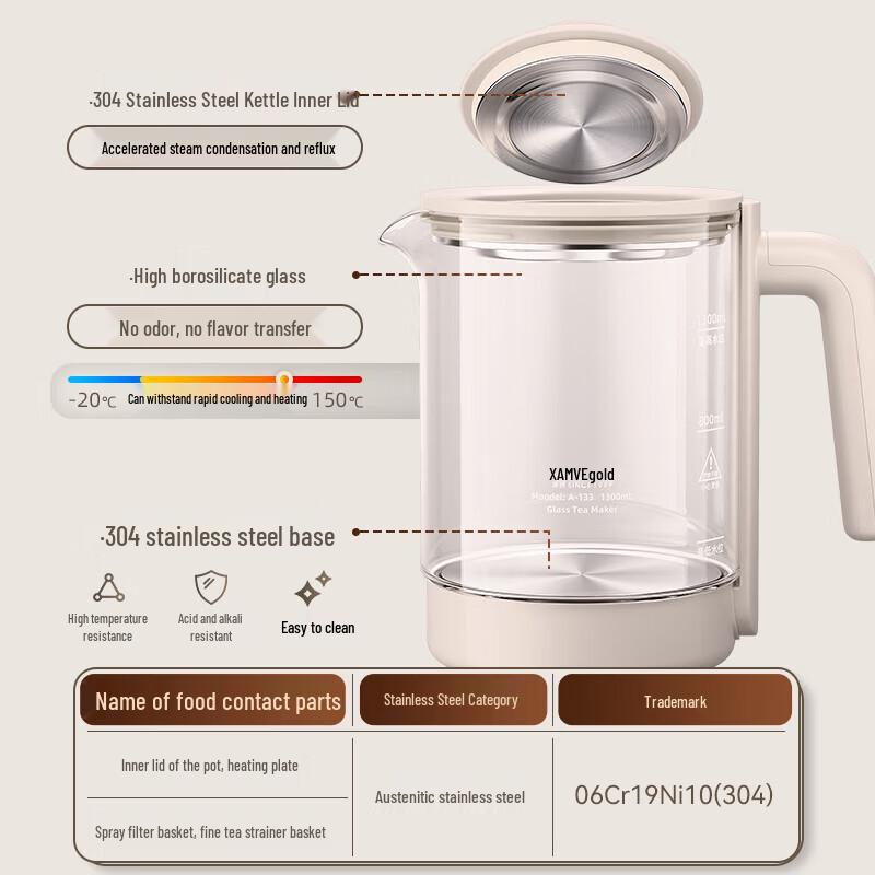 KAMJOVE Electric Spray Tea Brewer & Health Kettle CN plug (adapter included)