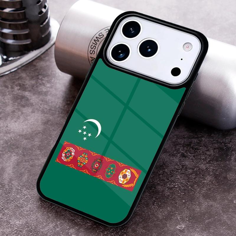 Turkmenistan Flag Soft Phone Case For iPhone 17,16e,15,14,13,12,11,Mini,Pro,MAX Soft Silicone Cover
