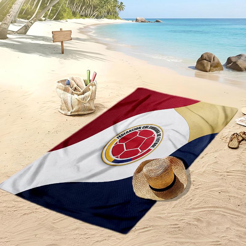 Asciugamano da Spiaggia Stampa Calcio Colombia Asciugatura Rapida Super Assorbente Morbido Asciugamano da Bagno per Nuoto Spiaggia Viaggio Souvenir Regalo